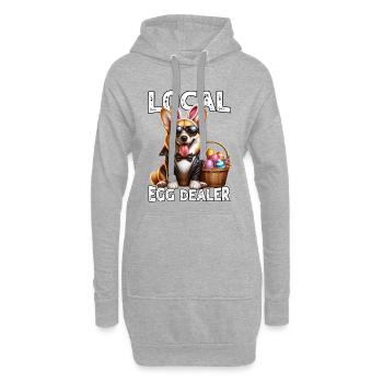 Marchand d’œufs de Corgi de Pâques - Sweat-shirt à capuche long Femme - gris chiné - Devant