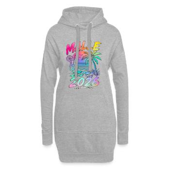 Malle 2026 Mallorca Urlaub Party Sommer - Hoodie-Kleid - Grau meliert - Vorne
