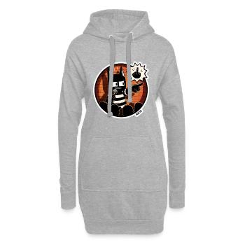 Bühnenkatzen-Mikrofon-Duell - Hoodie-Kleid - Grau meliert - Vorne