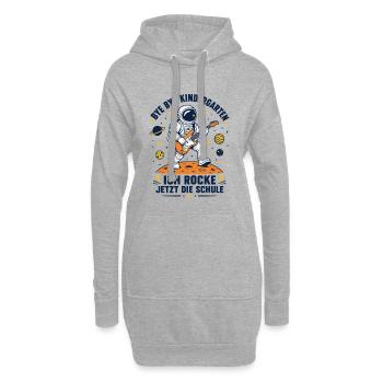 Einschulung Astronaut Gitarre Shirt - Hoodie-Kleid - Grau meliert - Vorne