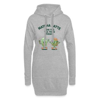 Matcha Latte Heute dem Teestamm beitreten Matcha-Liebhaber - Hoodie-Kleid - Grau meliert - Vorne
