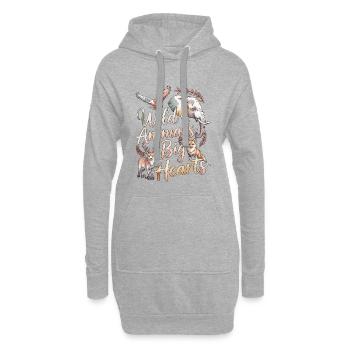 Wildlife Vet Wild Animals Big Hearts Animal Lover - Hoodie-Kleid - Grau meliert - Vorne