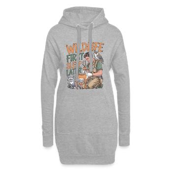 Wildlife Vet Wildlife First Sleep Later Veterinary - Hoodie-Kleid - Grau meliert - Vorne