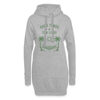 Bons moments et vacances à la plage à Tan Lines Été - Sweat-shirt à capuche long Femme - gris chiné - Devant