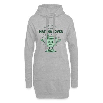 Certified Matcha Lover Pure Green Joy Tea Energy - Hoodie-Kleid - Grau meliert - Vorne