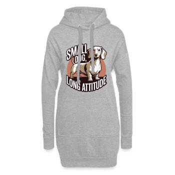 Dackel Attitüde - Hoodie-Kleid - Grau meliert - Vorne