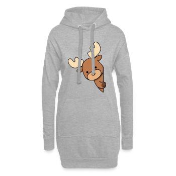 Élan d’Alaska Elk Deer mignon et drôle d’orignal d’Alaska - Sweat-shirt à capuche long Femme - gris chiné - Devant
