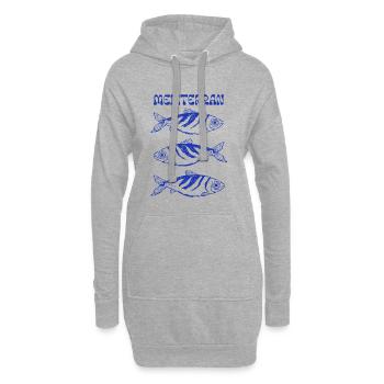 Sardines - Trilogie méditerranéenne - Sweat-shirt à capuche long Femme - gris chiné - Devant