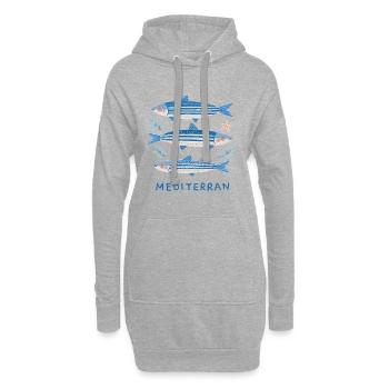 Sardines - Trilogie méditerranéenne - Sweat-shirt à capuche long Femme - gris chiné - Devant
