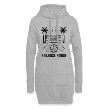 Paradise Found Beach Volleyball Sommer Paradies - Hoodie-Kleid - Grau meliert - Vorne