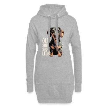 Old Soul Dackel - Hoodie-Kleid - Grau meliert - Vorne