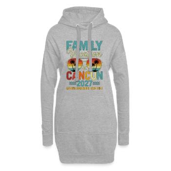 Vacances en famille Cancún 2027 - Sweat-shirt à capuche long Femme - gris chiné - Devant