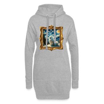 Spitz Zwergspitz Starry Night - Hoodie-Kleid - Grau meliert - Vorne