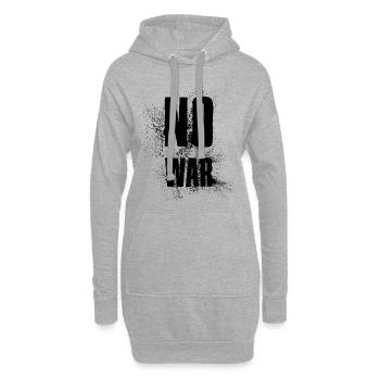 PAS DE GUERRE – Déclaration pour la paix contre la guerre - Sweat-shirt à capuche long Femme - gris chiné - Devant