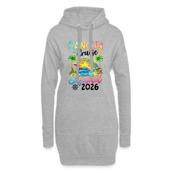 Équipe de croisière de Cancún 2026 - Sweat-shirt à capuche long Femme - gris chiné - Devant