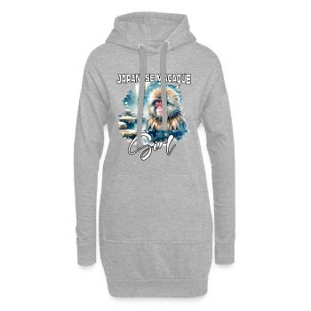 Fille Macaque Japonaise - Sweat-shirt à capuche long Femme - gris chiné - Devant