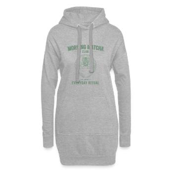 Club de matcha du matin Rituel quotidien Il suffit de le fouetter - Sweat-shirt à capuche long Femme - gris chiné - Devant