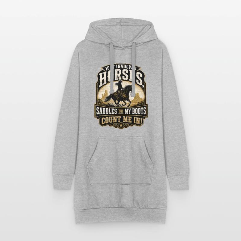 Pferdeheld: Sättel oder Stiefel Hoodie-Kleid