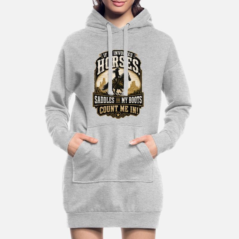 Pferdeheld: Sättel oder Stiefel Hoodie-Kleid