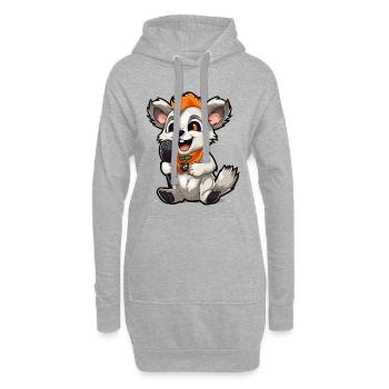 Songanimal avec micro - Sweat-shirt à capuche long Femme - gris chiné - Devant