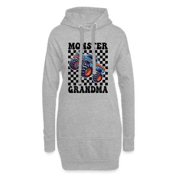 Monster Truck Blau Flammen - Hoodie-Kleid - Grau meliert - Vorne