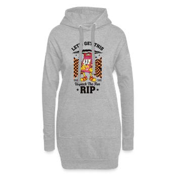 Lass uns das holen und die Spaß-Rip-Sammelkarte auspacken - Hoodie-Kleid - Grau meliert - Vorne