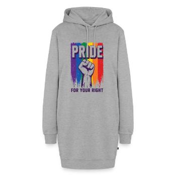 Pride Regenbogen Rechte Statement Shirt - Hoodie-Kleid - Grau meliert - Vorne