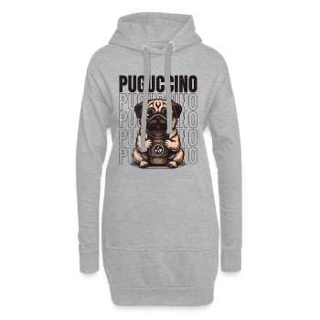 Puguccino Pug Kaffee & Coffee Vibes - Hoodie-Kleid - Grau meliert - Vorne