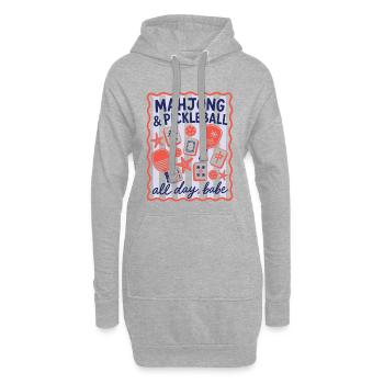 Jeu de Mahjong de Pickleball Mahj - Sweat-shirt à capuche long Femme - gris chiné - Devant