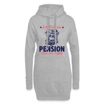 Enfin, à la retraite, c’est pour un café - Sweat-shirt à capuche long Femme - gris chiné - Devant