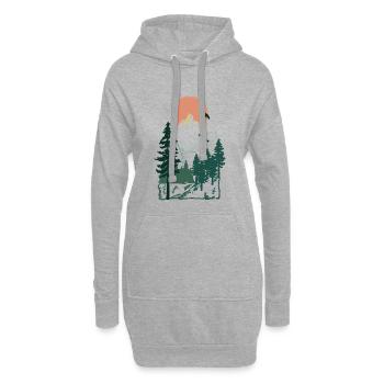 Nature Forest Mountain Tree Gift Idea - Hoodie Dress - heather grey - Front