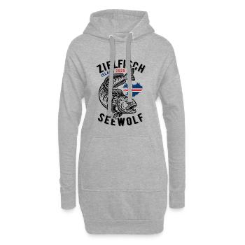 Zielfisch Seewolf | Island 2026 | Angler Geschenk - Hoodie-Kleid - Grau meliert - Vorne