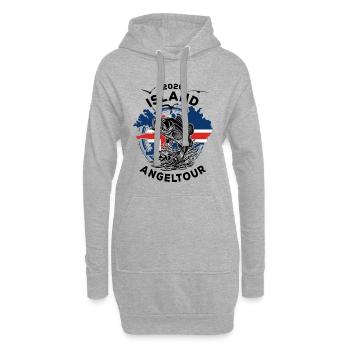 Island Angeltour 2026 Geschenk - Hoodie-Kleid - Grau meliert - Vorne