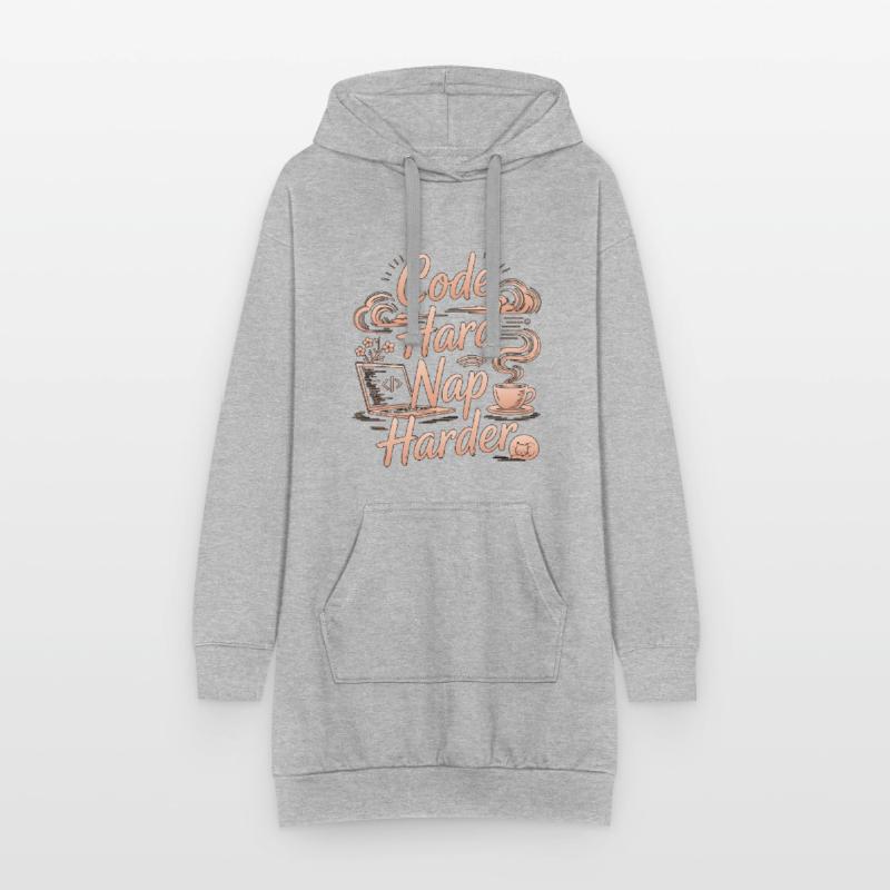 Remote Developer Code Hard Nap Harder Remote Coder Hoodie-Kleid