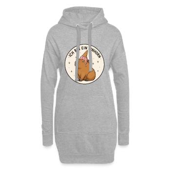 Capybara Einhorn - Hoodie-Kleid - Grau meliert - Vorne