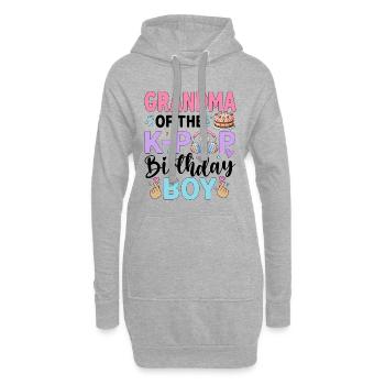 Grandma of The K-Pop Birthday Boy - Hoodie-Kleid - Grau meliert - Vorne
