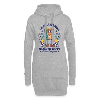 Glänzender Karton macht mich glücklich Sammelkarte - Hoodie-Kleid - Grau meliert - Vorne