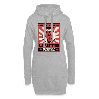 Introvertierte schließen sich zusammen - Hoodie-Kleid - Grau meliert - Vorne