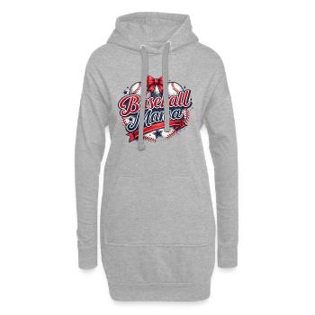 Baseball-Mama: Retro Mama Baseball-Geschenk - Hoodie-Kleid - Grau meliert - Vorne