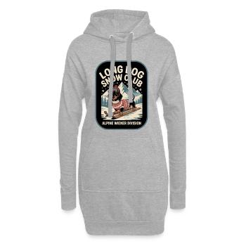Teckel de ski - Sweat-shirt à capuche long Femme - gris chiné - Devant
