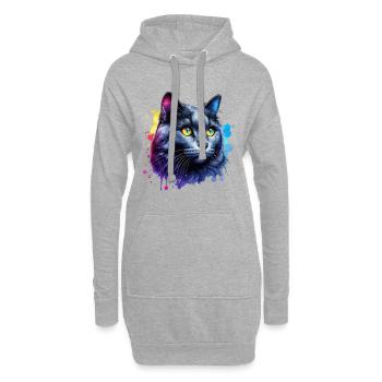 Motif du chat bleu russe - Sweat-shirt à capuche long Femme - gris chiné - Devant