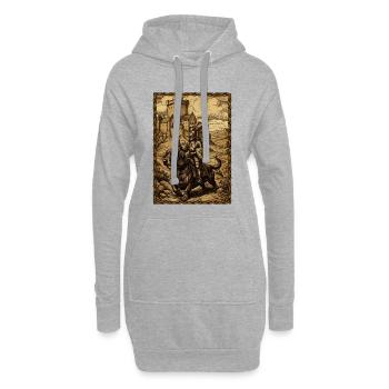 Chevalier médiéval à la foire ren-d’Teckel - Sweat-shirt à capuche long Femme - gris chiné - Devant