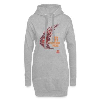 Désolé, je ne peux pas, j’ouvre les boosters de cartes à collectionner des packs - Sweat-shirt à capuche long Femme - gris chiné - Devant