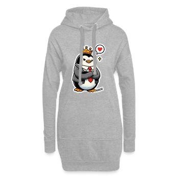 Pingouin couronné - Sweat-shirt à capuche long Femme - gris chiné - Devant