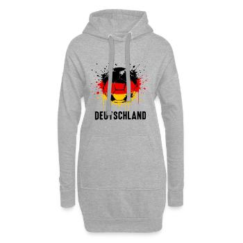 Deutschland Fussball Flagge Fan Motiv - Hoodie-Kleid - Grau meliert - Vorne