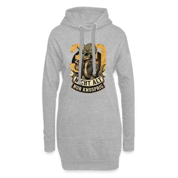 30. Geburtstag Dinosaurier - Hoodie-Kleid - Grau meliert - Vorne