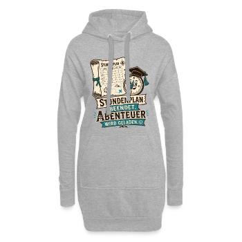 Stundenplan beendet, Abenteuer wird geladen. - Hoodie-Kleid - Grau meliert - Vorne