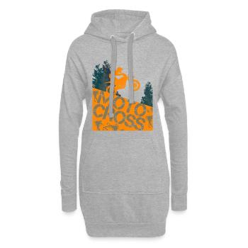 Motard de motocross avec moto et conception de moto - Sweat-shirt à capuche long Femme - gris chiné - Devant