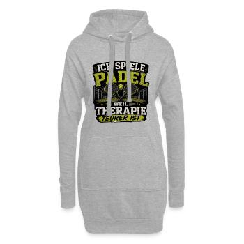 Padel Therapie Sport Humor Motiv - Hoodie-Kleid - Grau meliert - Vorne