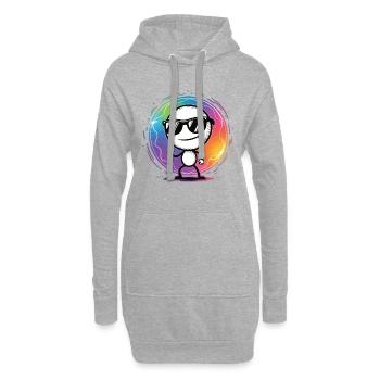 T-shirt Cool Face pour la bonne humeur et le plaisir - Sweat-shirt à capuche long Femme - gris chiné - Devant